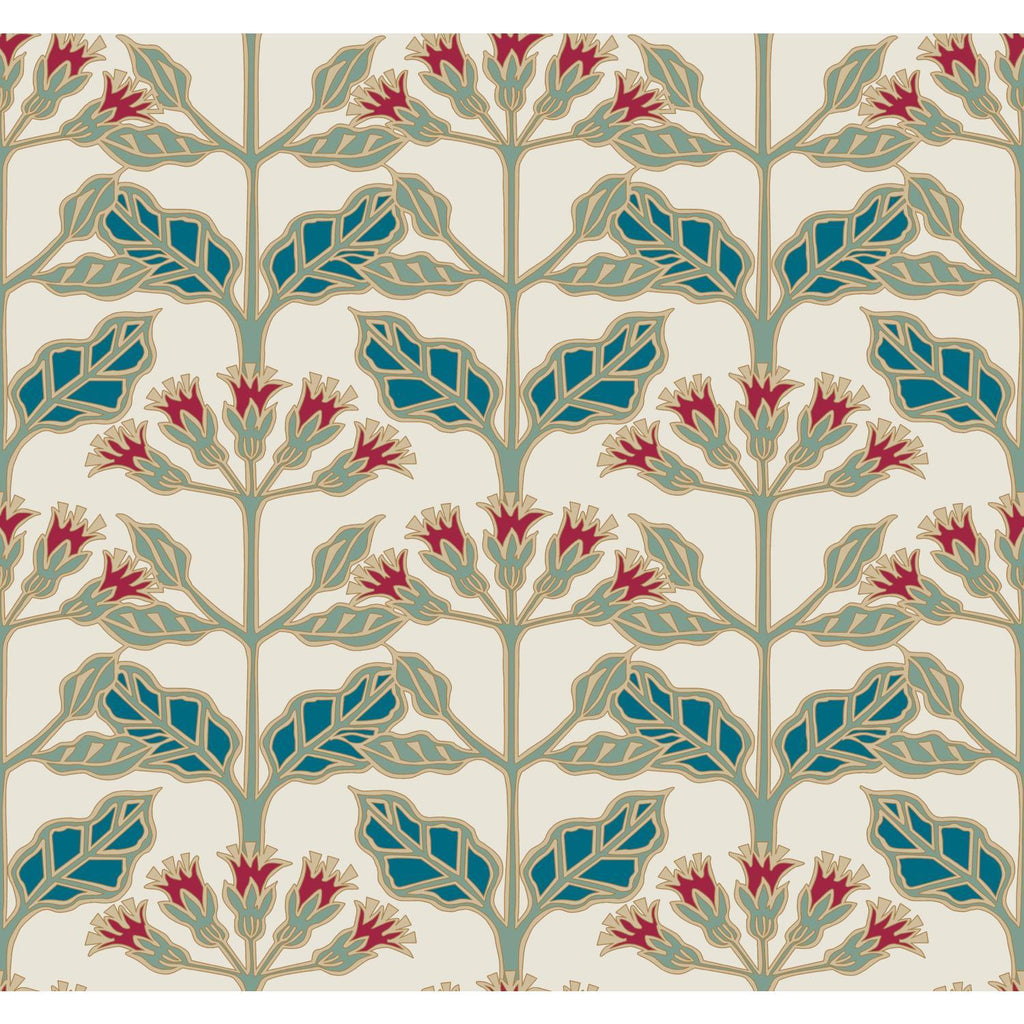Ronald Redding Designs Tracery Blooms Cream/Multi Wallpaper
