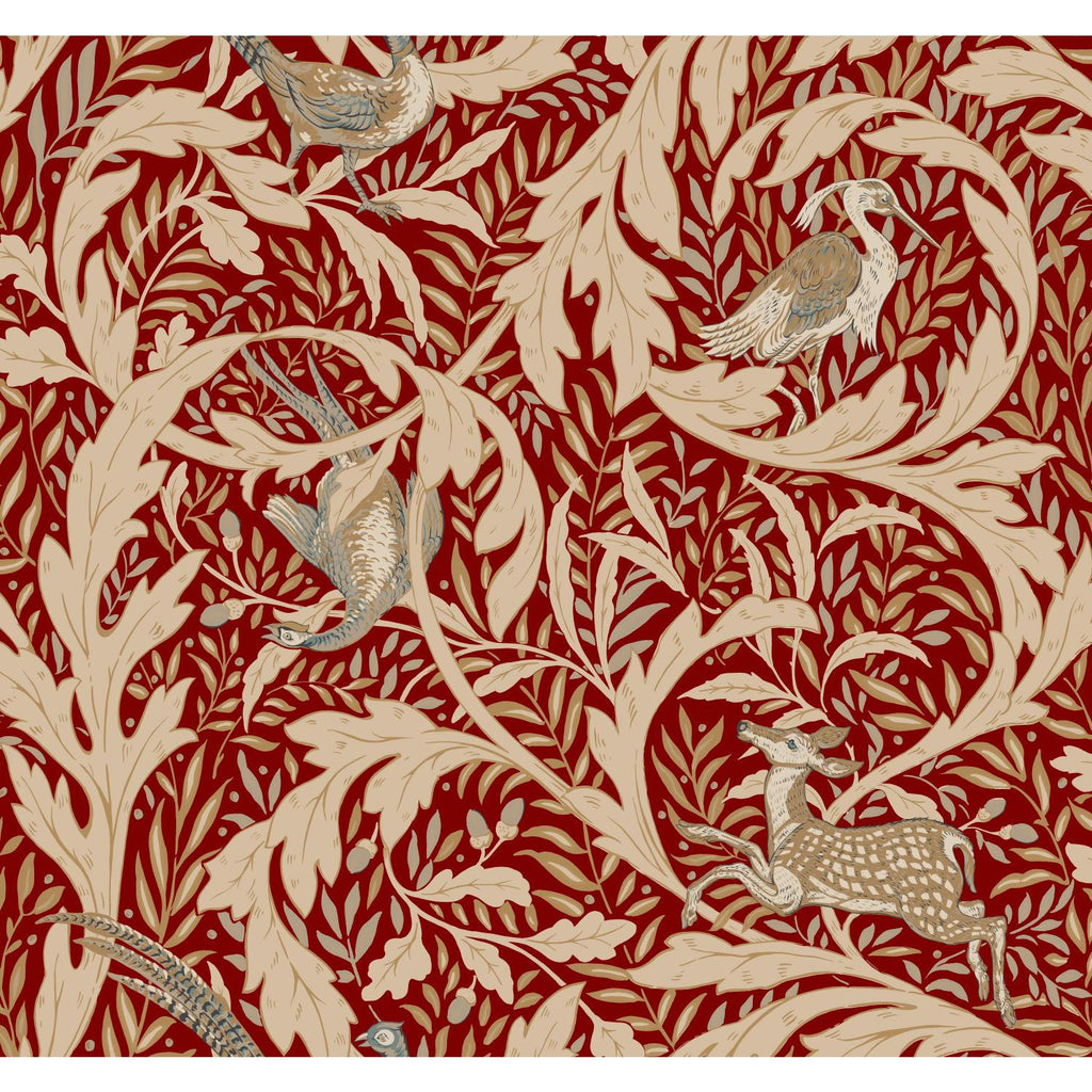 Ronald Redding Designs Woodland Tapestry Red Wallpaper