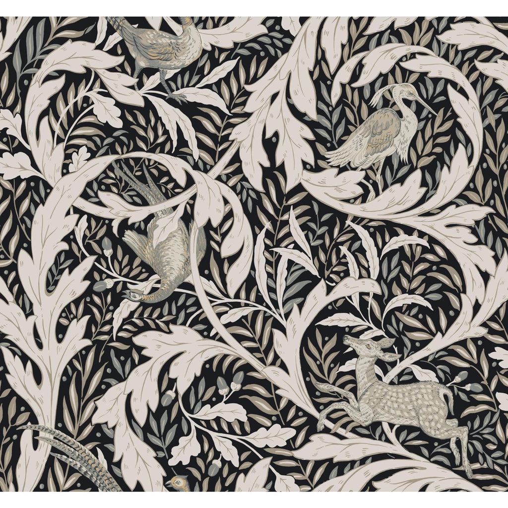 Ronald Redding Designs Woodland Tapestry Black Wallpaper