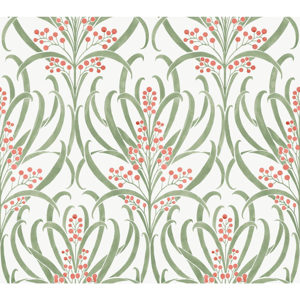 Ronald Redding Designs Calluna White/Berry Wallpaper