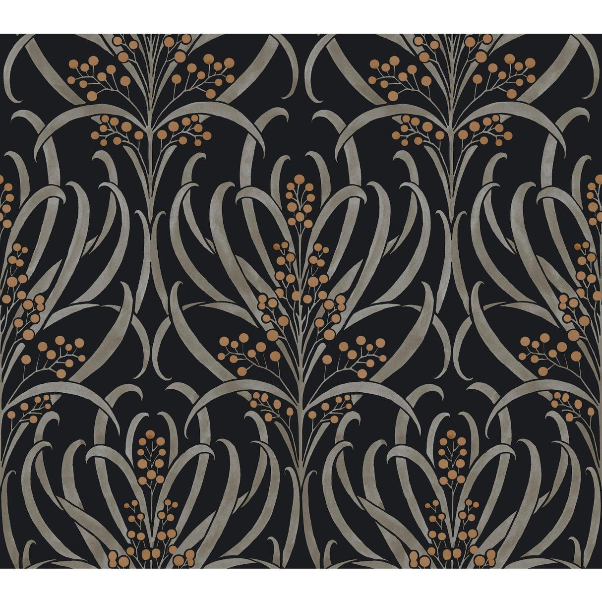 Ronald Redding Designs Calluna Black/Gold Wallpaper