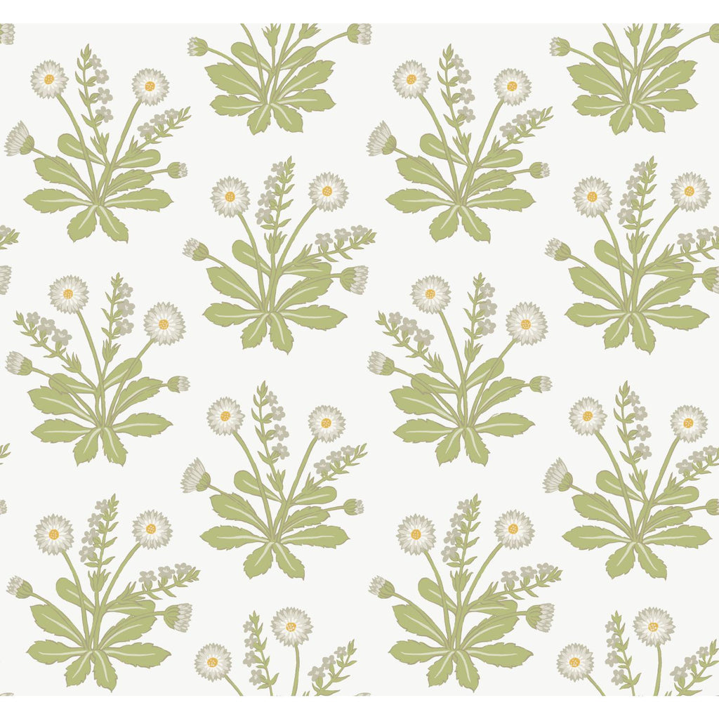 Ronald Redding Designs Meadow Flowers White Wallpaper