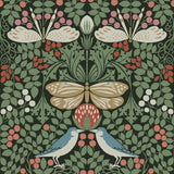 Ronald Redding Designs Butterfly Garden Green Wallpaper