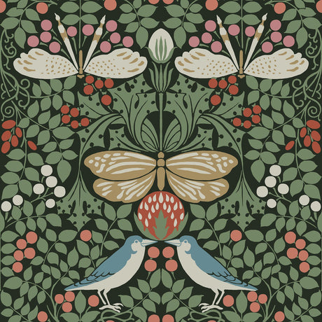 Ronald Redding Designs Butterfly Garden Green Wallpaper