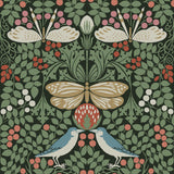 Ronald Redding Designs Butterfly Garden Green Wallpaper