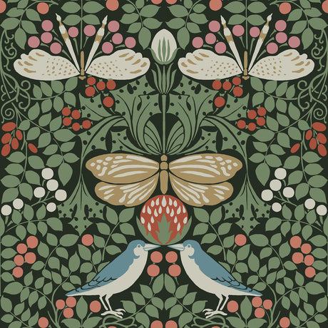 Ronald Redding Designs Butterfly Garden Green Wallpaper