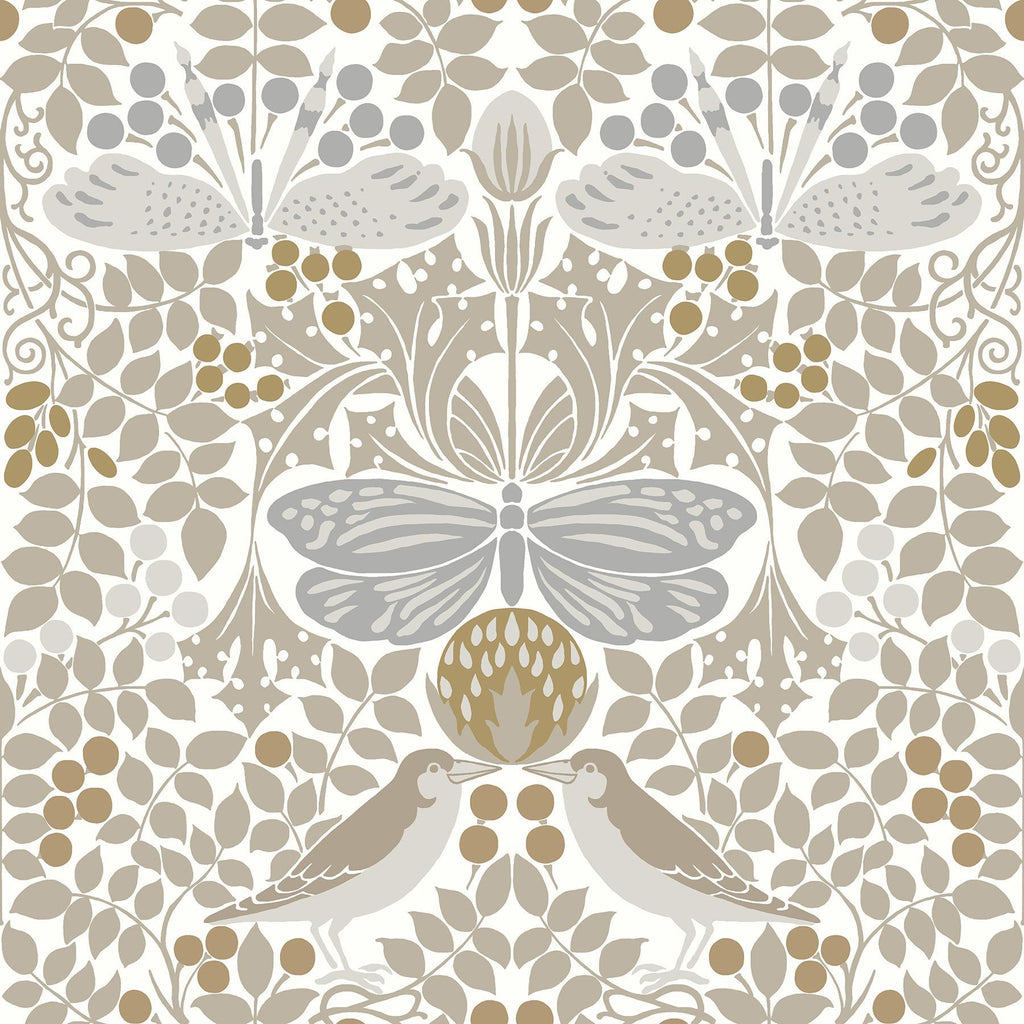 Ronald Redding Designs Butterfly Garden White Wallpaper