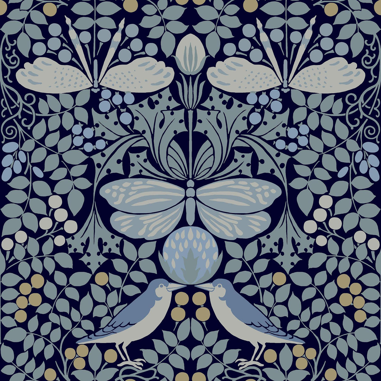 Ronald Redding Designs Butterfly Garden Blues Wallpaper