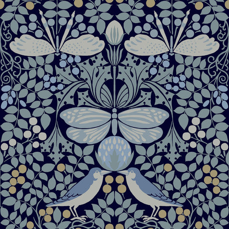 Ronald Redding Designs Butterfly Garden Blues Wallpaper