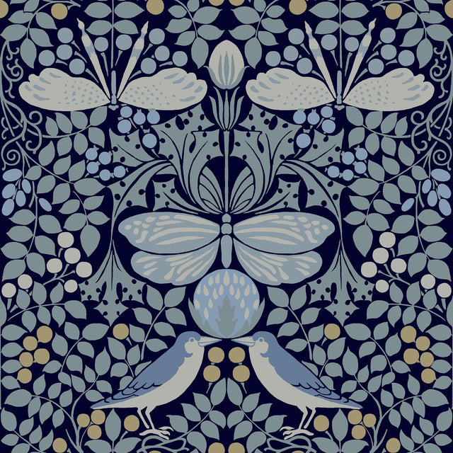 Ronald Redding Designs Butterfly Garden Blues Wallpaper