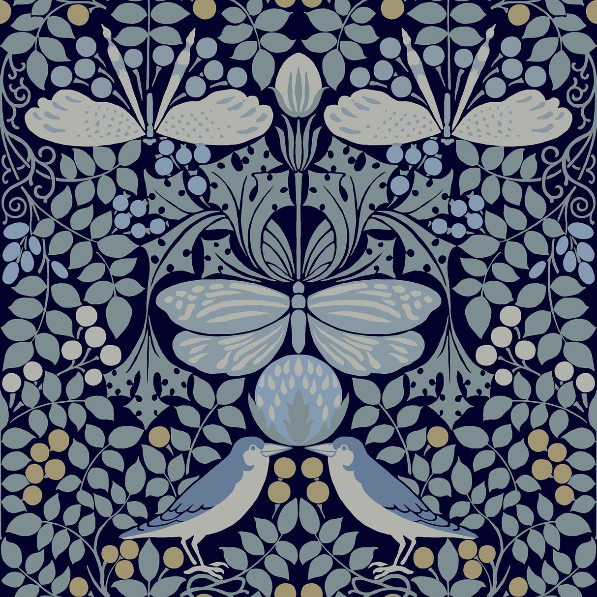 Ronald Redding Designs Butterfly Garden Blues Wallpaper