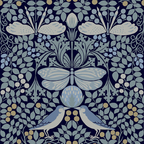Ronald Redding Designs Butterfly Garden Blues Wallpaper