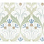Ronald Redding Designs Pine Cone Ribbon Green/Blue Wallpaper