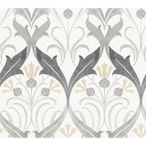 Ronald Redding Designs Pine Cone Ribbon Charcoal Wallpaper