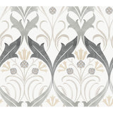 Ronald Redding Designs Pine Cone Ribbon Charcoal Wallpaper