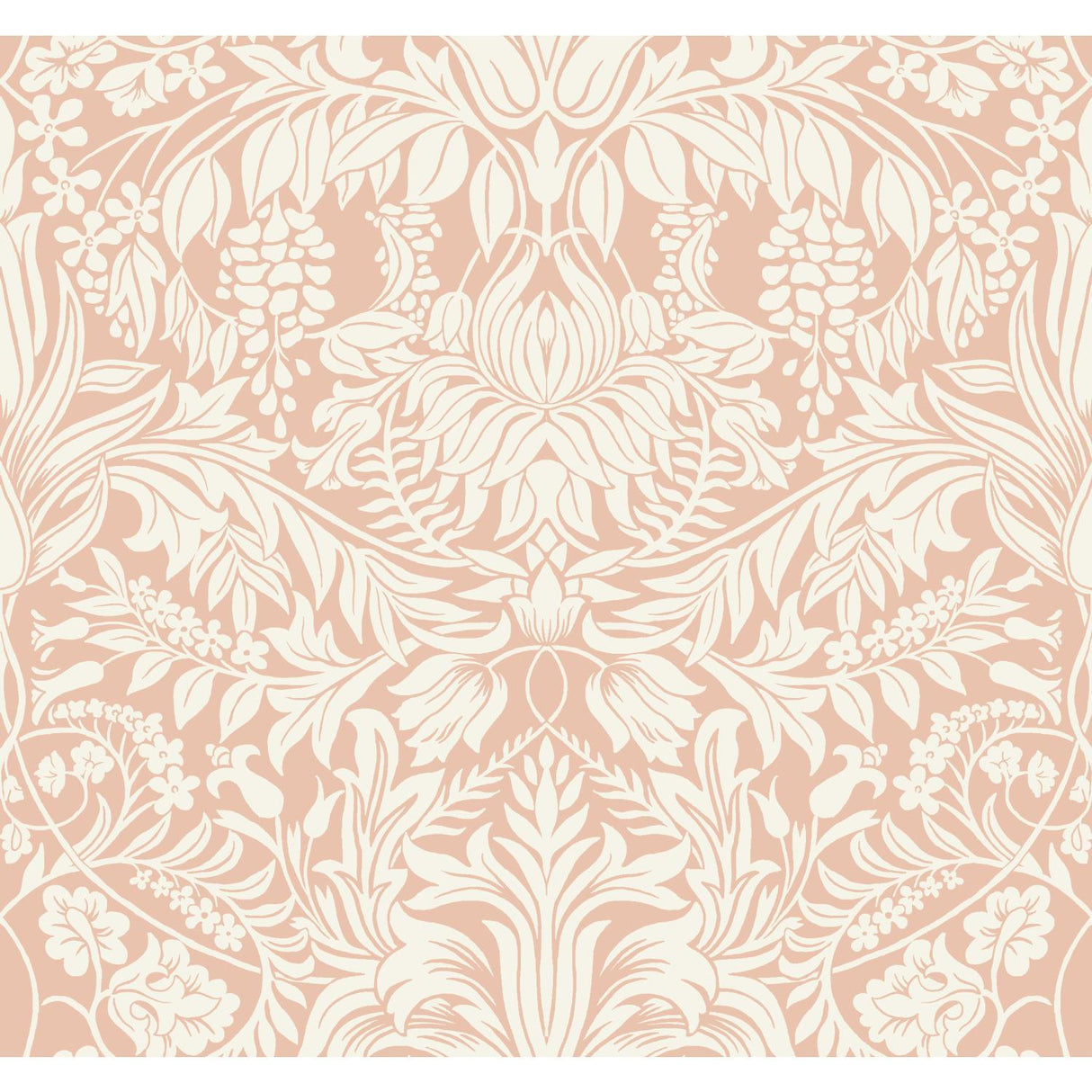 Ronald Redding Designs Lockwood Damask Blush Wallpaper