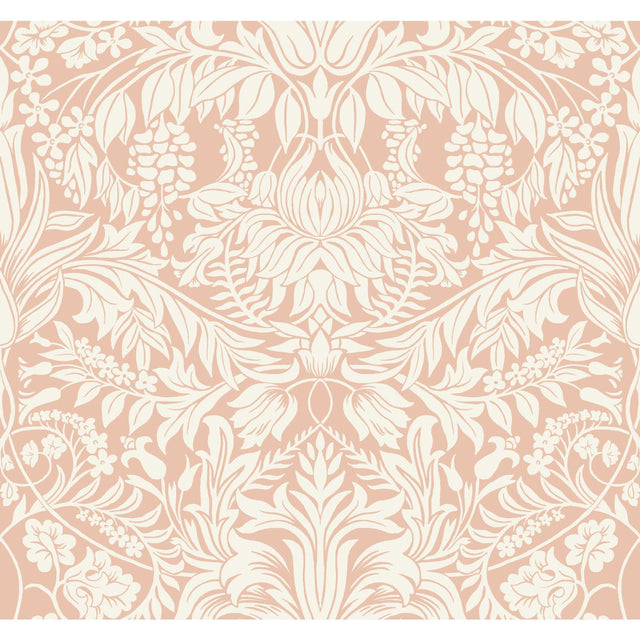 Ronald Redding Designs Lockwood Damask Blush Wallpaper