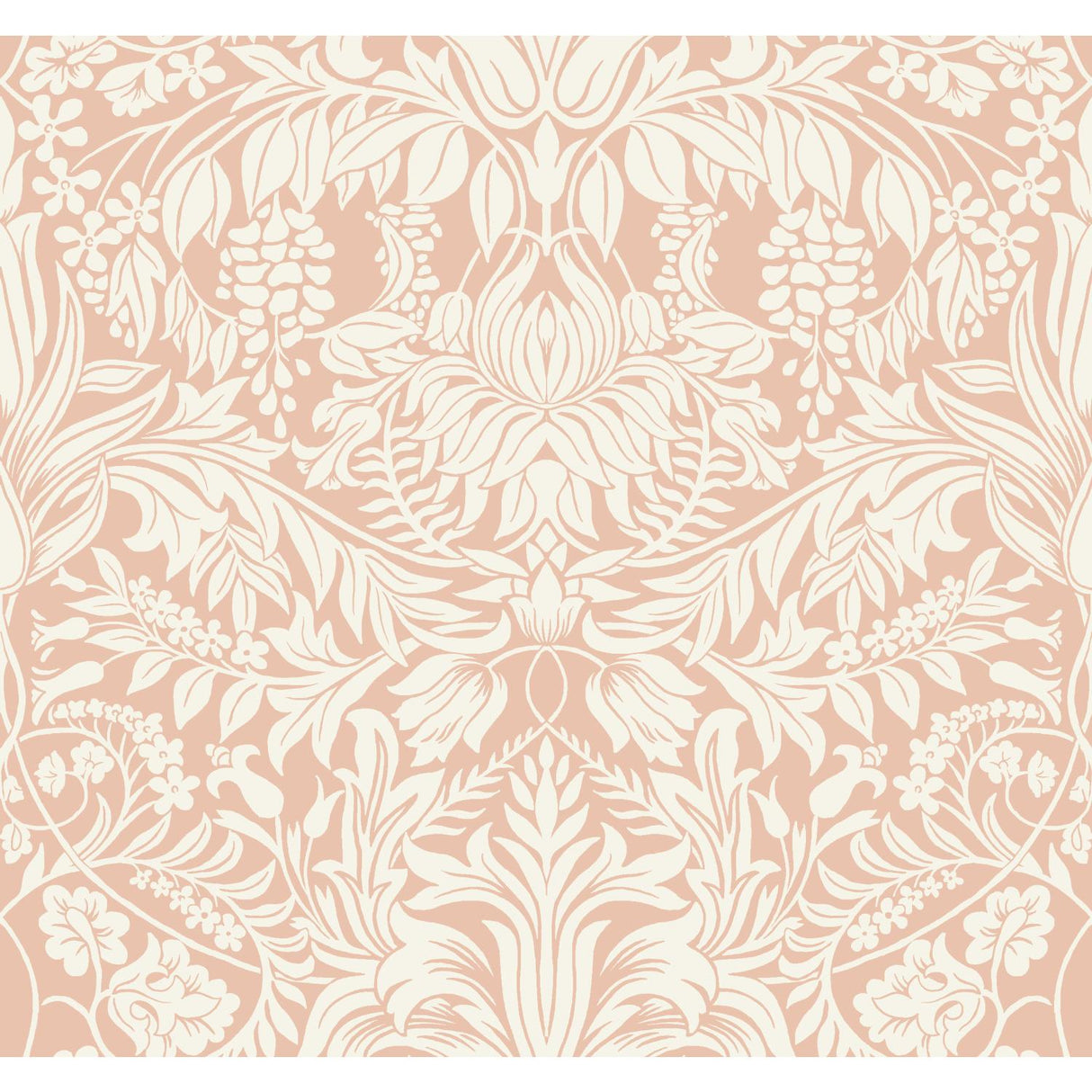Ronald Redding Designs Lockwood Damask Blush Wallpaper