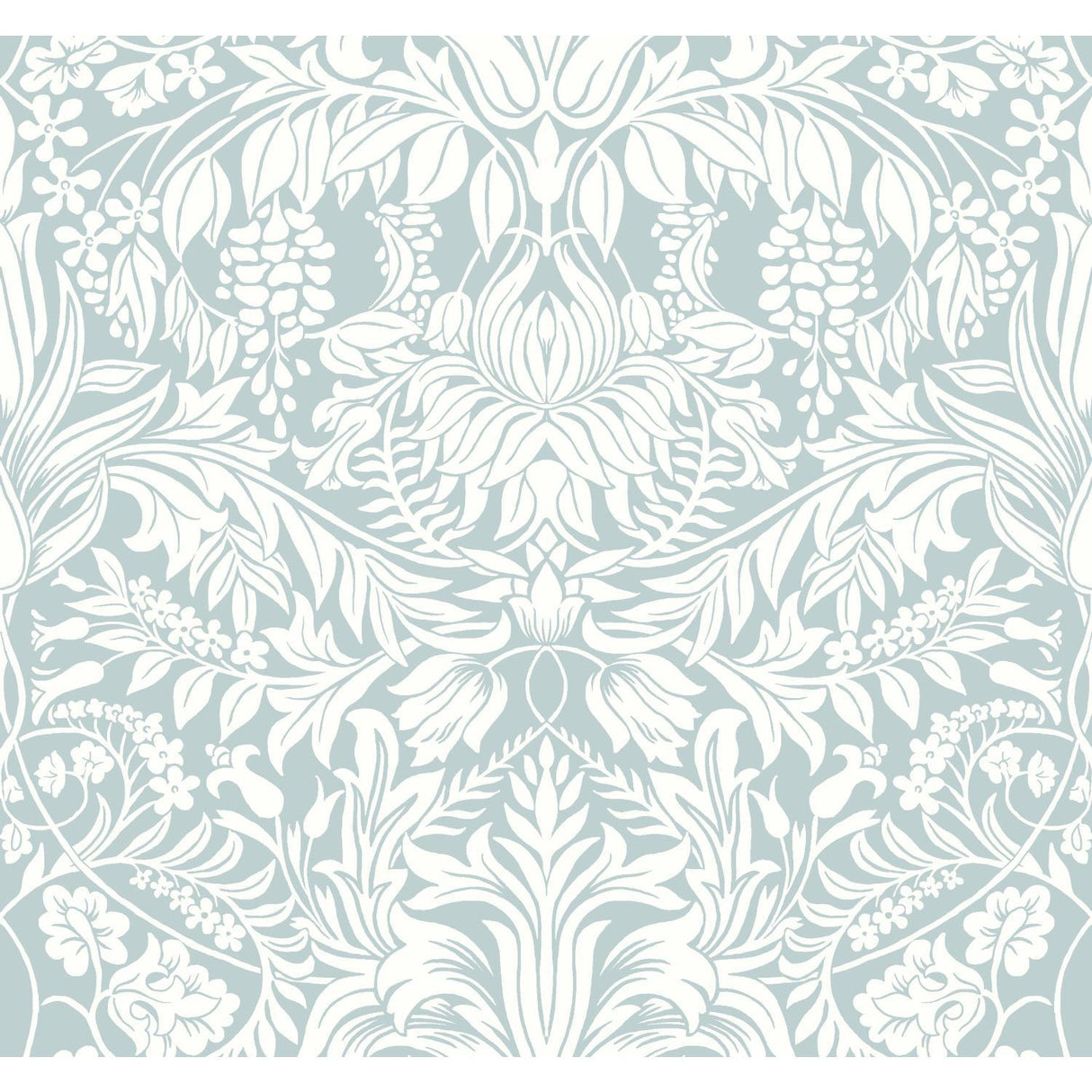 Ronald Redding Designs Lockwood Damask Light Blue Wallpaper