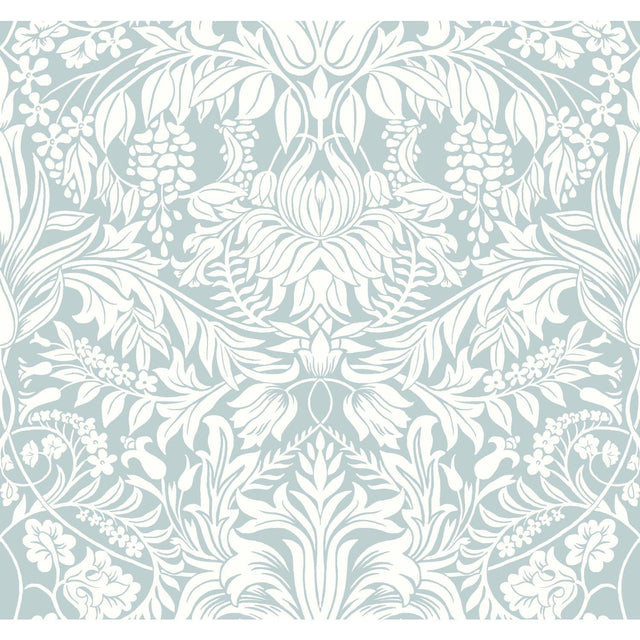 Ronald Redding Designs Lockwood Damask Light Blue Wallpaper