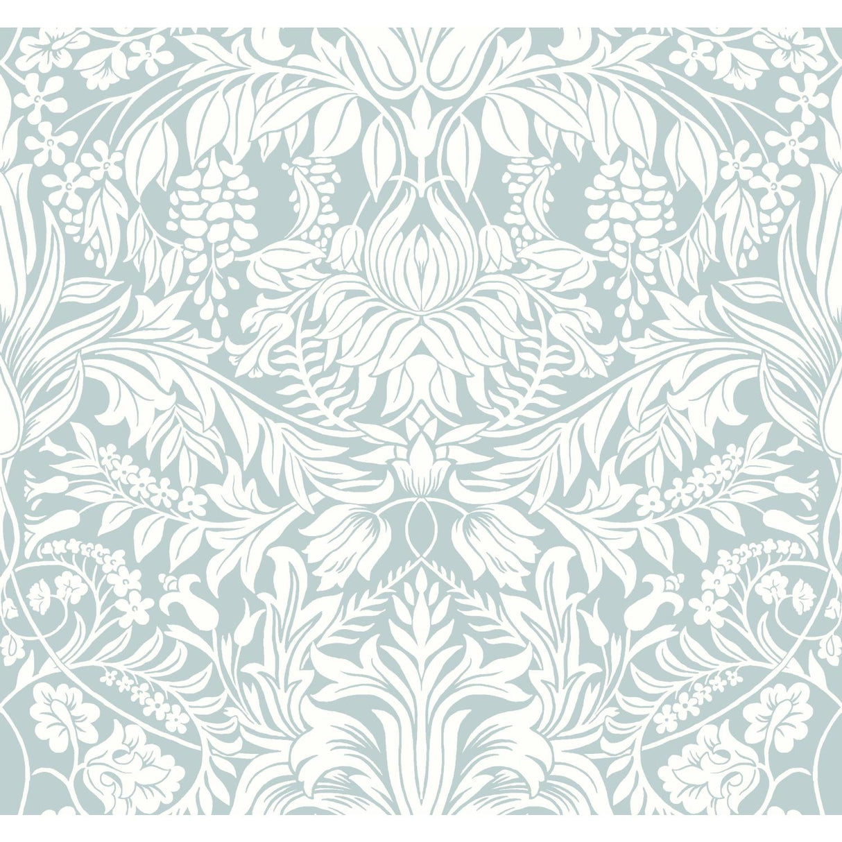 Ronald Redding Designs Lockwood Damask Light Blue Wallpaper