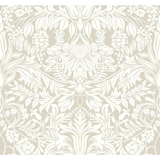 Ronald Redding Designs Lockwood Damask Beige Wallpaper