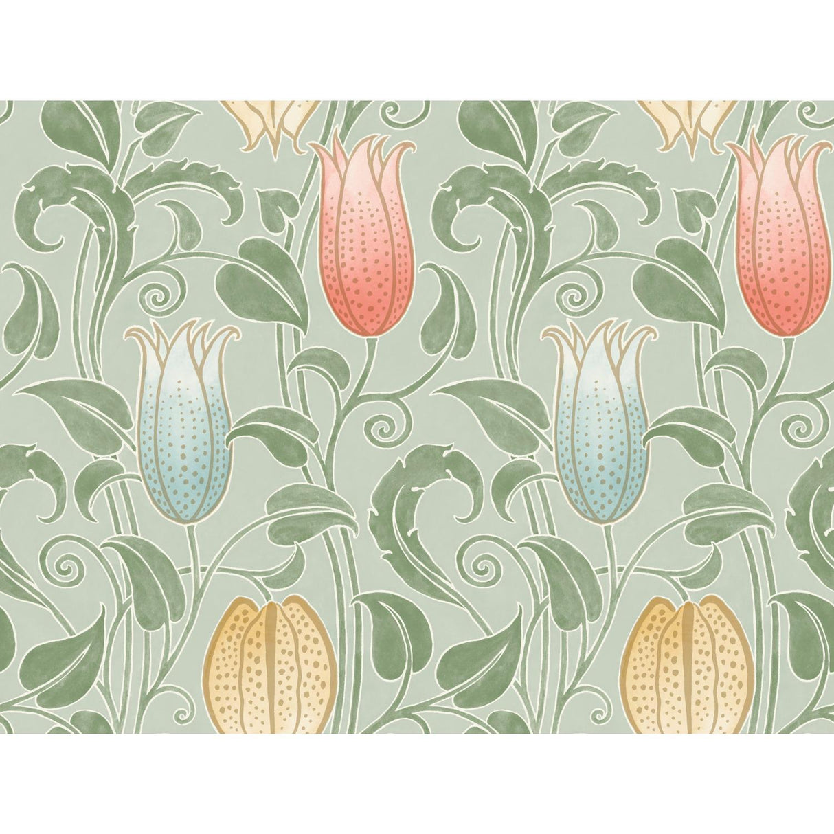 Ronald Redding Designs Canterbury Bells Sage Wallpaper