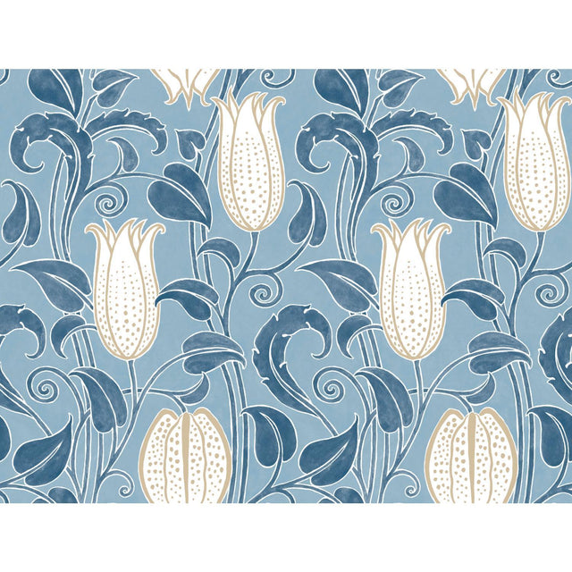 Ronald Redding Designs Canterbury Bells Blues Wallpaper