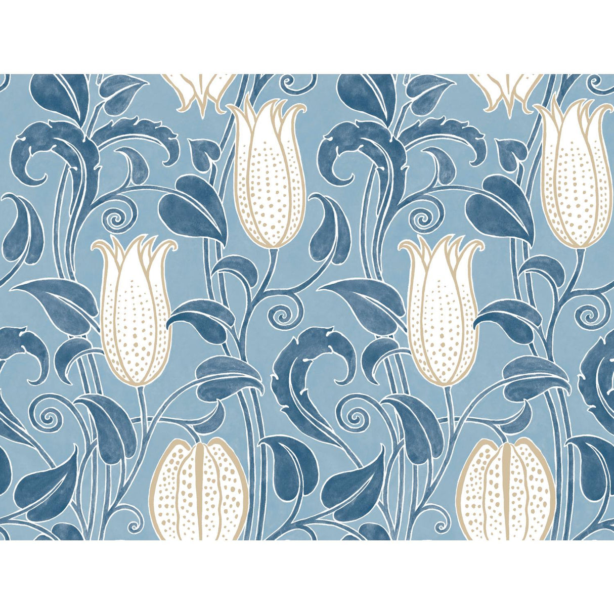 Ronald Redding Designs Canterbury Bells Blues Wallpaper