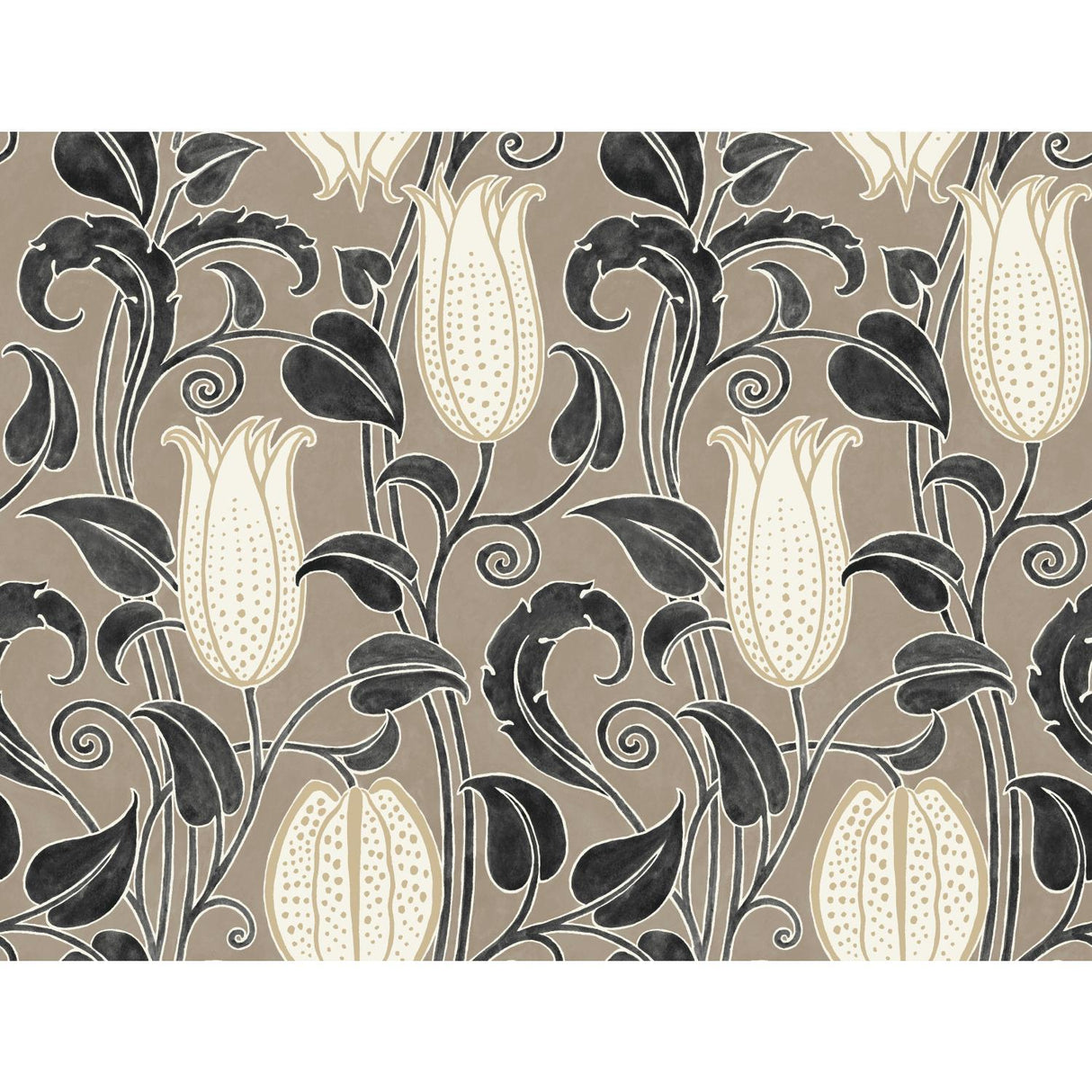 Ronald Redding Designs Canterbury Bells Taupe Wallpaper