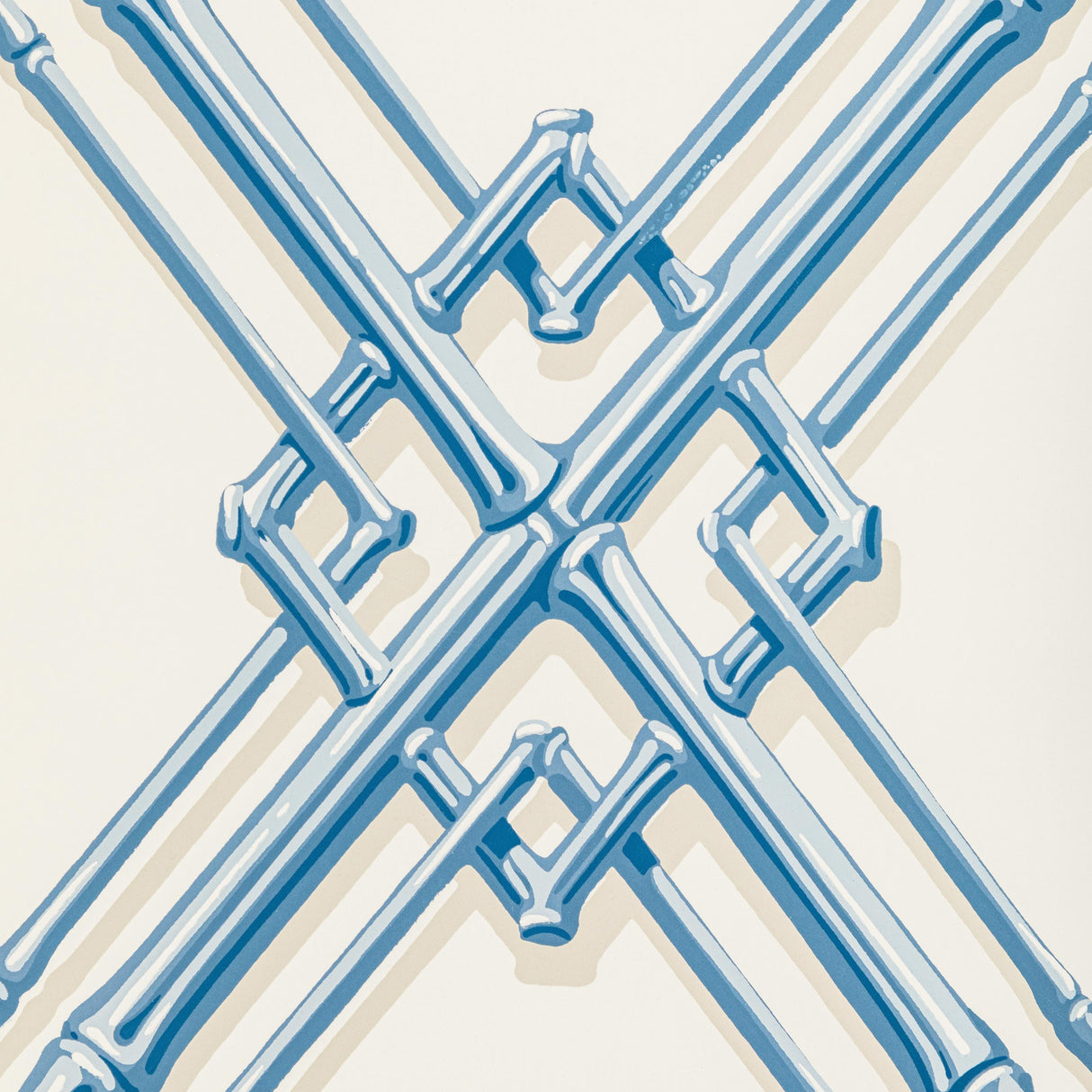 Brunschwig & Fils TREILLAGE DE BAMBOU BLUE Wallpaper