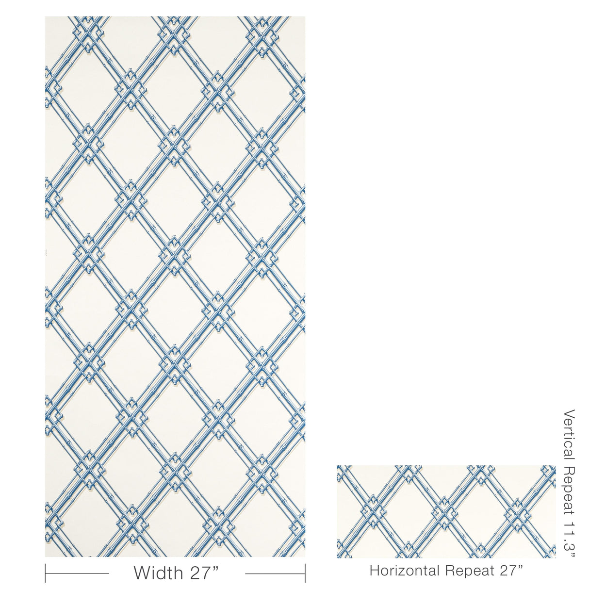 Brunschwig & Fils TREILLAGE DE BAMBOU BLUE Wallpaper