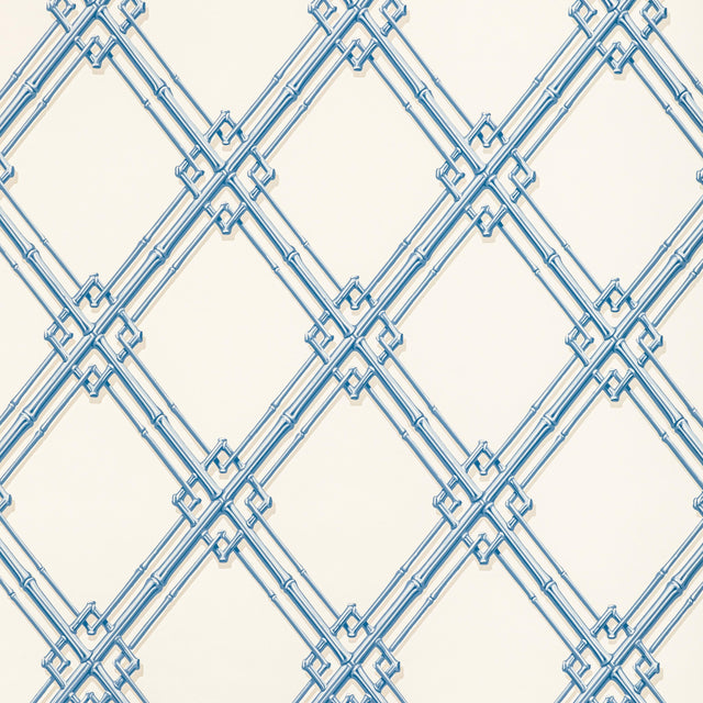 Brunschwig & Fils TREILLAGE DE BAMBOU BLUE Wallpaper