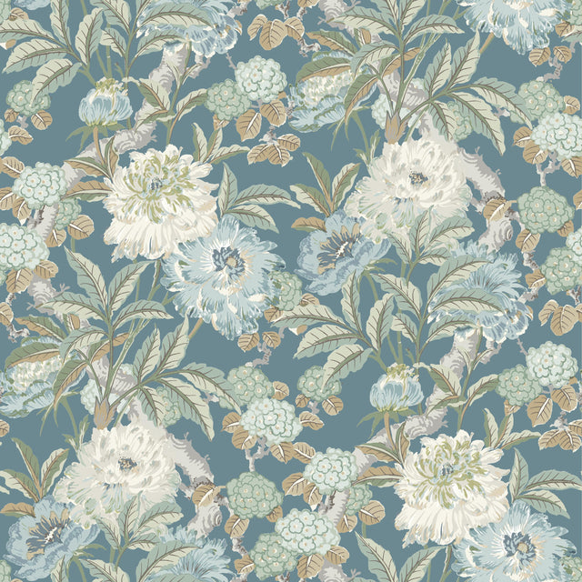 G P & J Baker SUMMER PEONY DENIM Wallpaper