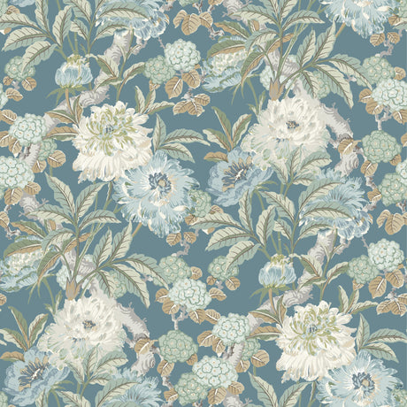 G P & J Baker SUMMER PEONY DENIM Wallpaper