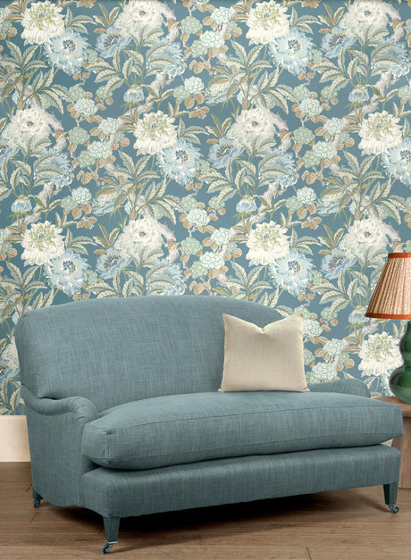 G P & J Baker SUMMER PEONY DENIM Wallpaper