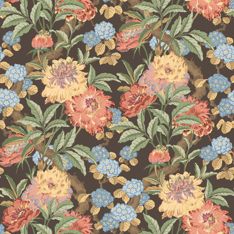 G P & J Baker SUMMER PEONY CHARCOAL/JEWEL Wallpaper