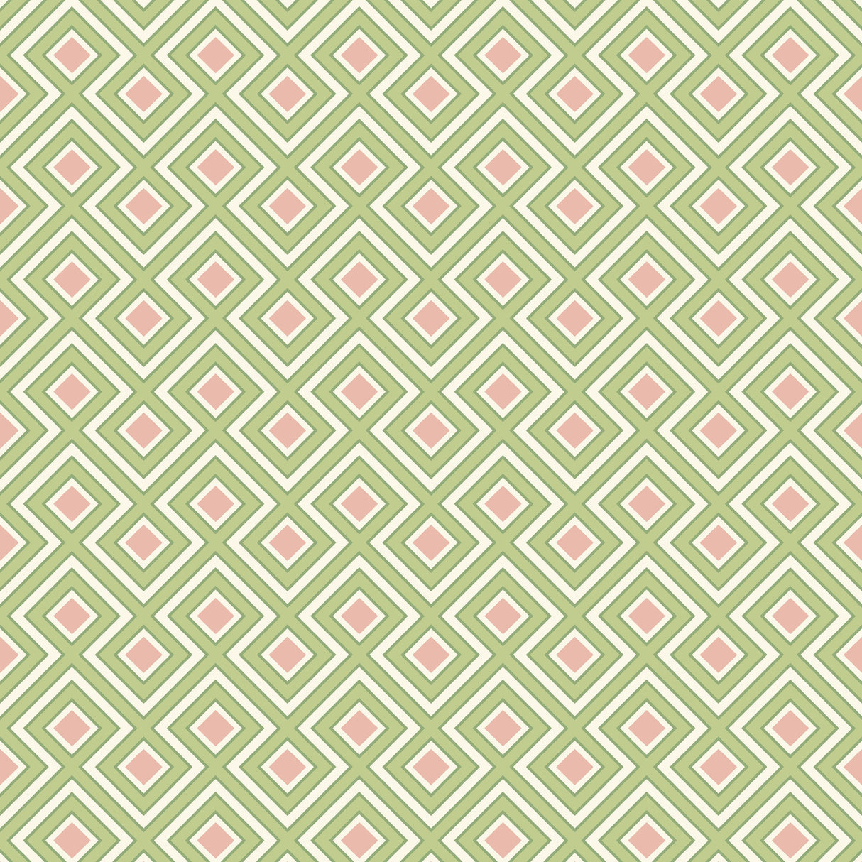 G P & J Baker LA FIORENTINA SMALL GREEN/BLUSH Wallpaper