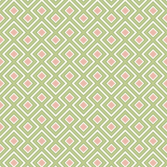 G P & J Baker LA FIORENTINA SMALL GREEN/BLUSH Wallpaper
