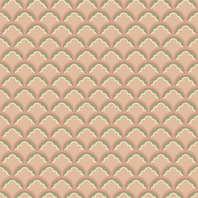 G P & J Baker MOUNT TEMPLE SMALL BLUSH/GREEN Wallpaper