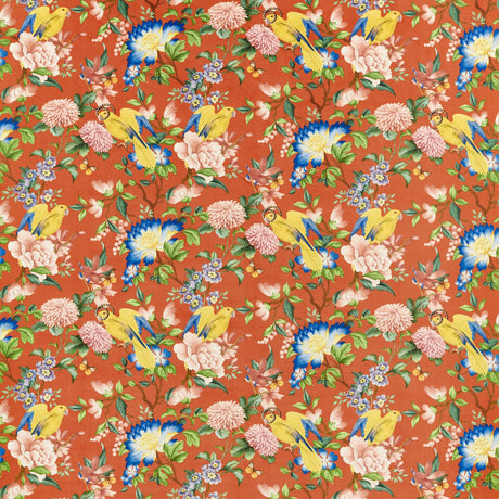 Clarke & Clarke GOLDEN PARROT CORAL VELVET Fabric