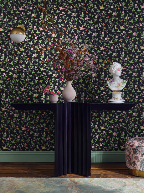 Clarke & Clarke PINK LOTUS NOIR VELVET Fabric