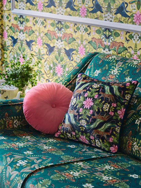 Clarke & Clarke PINK LOTUS NOIR VELVET Fabric