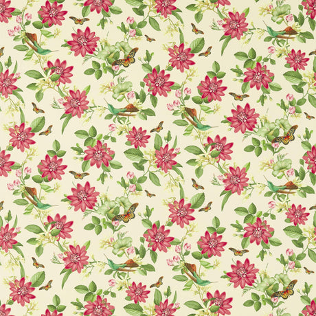 Clarke & Clarke PINK LOTUS IVORY Fabric