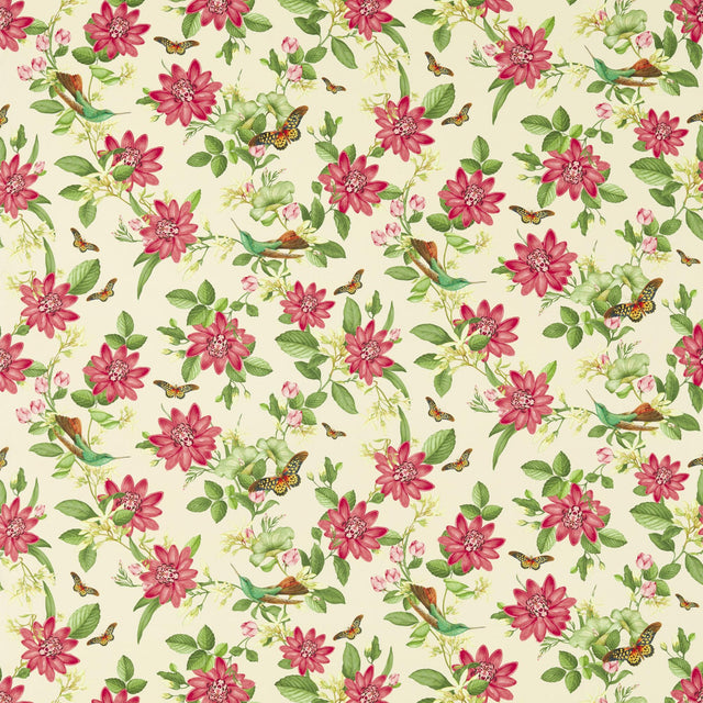Clarke & Clarke PINK LOTUS IVORY Fabric