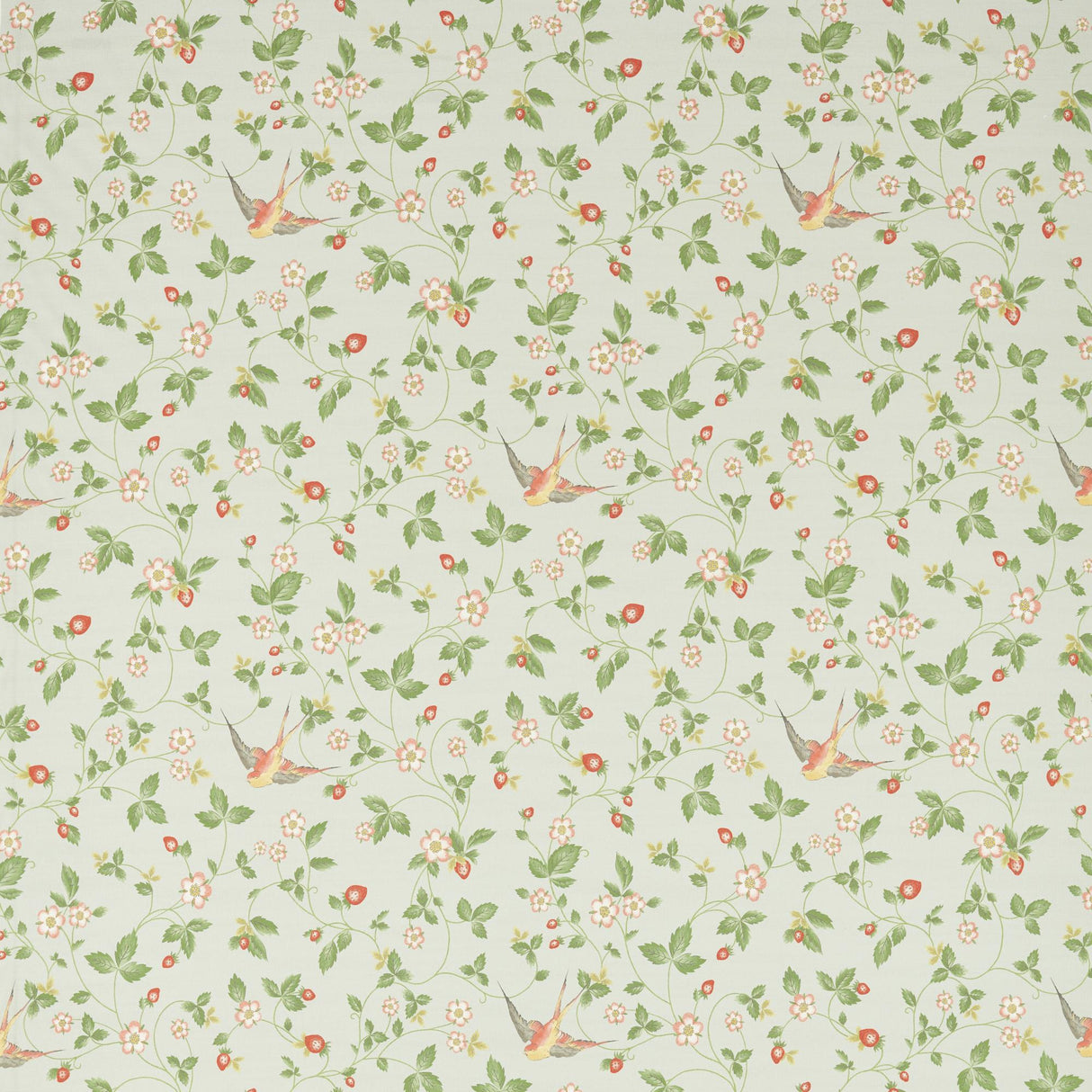 Clarke & Clarke WILD STRAWBERRY DOVE LINEN Fabric