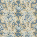 Mulberry FLORAL ROCOCO BLUE Fabric