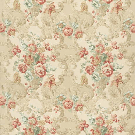 Mulberry FLORAL ROCOCO LOVAT/RED Fabric