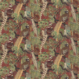 Mulberry GAME BIRDS LINEN RED/PLUM Fabric