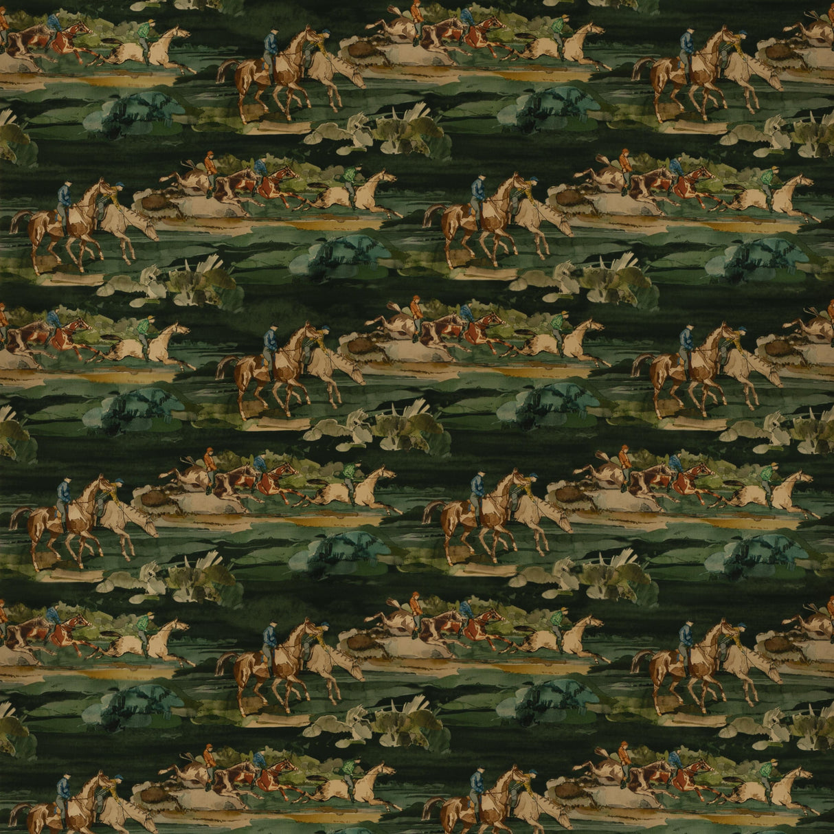 Mulberry MORNING GALLOP VELVET TEAL Fabric